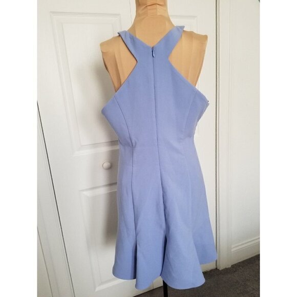 LIKELY Womens Halter Style Flared Carolyn Dress Periwinkle Blue Crepe Size 12 - Picture 6 of 16